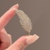 AABVOY Golden Feather Jewelry Brooch | Stylish Feather Design | Gold-Plated | Chic Accessory for Dresses, Blazers, & Scarves | Lightweight & Durable