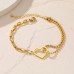 AABVOY Gold Plated Stainless Steel Heart Bracelet | Adjustable Size | Elegant Design | Tarnish-Resistant | Ideal Gift for Women & Girls