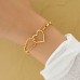 AABVOY Gold Plated Stainless Steel Heart Bracelet | Adjustable Size | Elegant Design | Tarnish-Resistant | Ideal Gift for Women & Girls