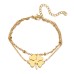 AABVOY Gold Plated Stainless Steel Clover Leaf Bracelet | Elegant Four-Leaf Clover Design | Adjustable Fit | Tarnish-Resistant | Lucky Charm